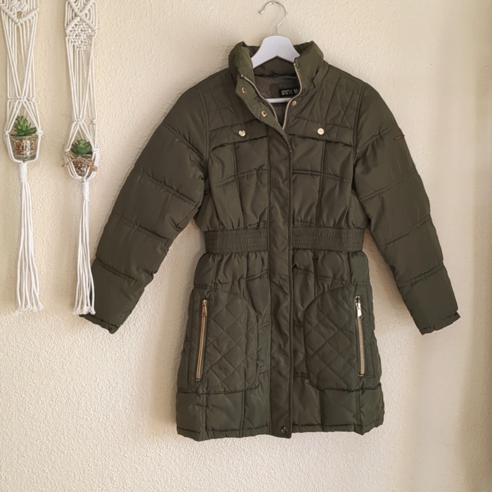 Steve Madden Vintage Cinch Waist Puffer Coat M